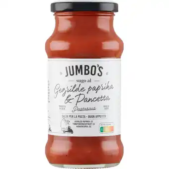 Jumbo Jumbo's Gegrilde Paprika & Pancetta Pastasaus 350 g aanbieding