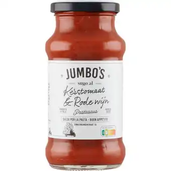 Jumbo Jumbo's Kerstomaat & Rode Wijn Pastasaus 350 g aanbieding