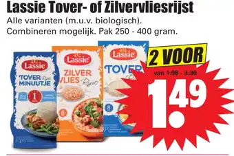 Dirk Lassie tover- of zilvervliesrijst 250-400 gram aanbieding