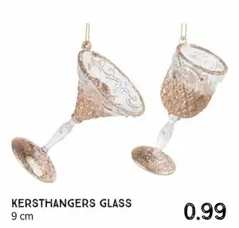 Xenos Kersthanger glass 9 cm aanbieding