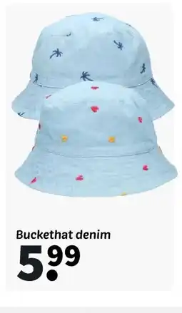 Wibra Buckethat denim aanbieding