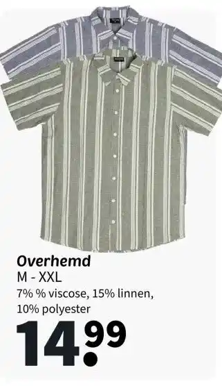 Wibra Overhemd M-XXL aanbieding