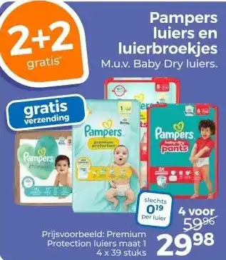 Trekpleister Pampers luiers en luierbroekjes aanbieding