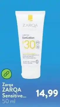 Holland & Barrett ZARQA Sensitive SunLotion SPF30 aanbieding