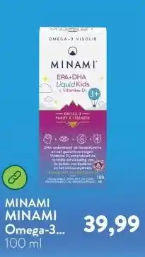 Holland & Barrett MINAMI Omega-3 EPA + DHA Liquid Kids + Vitamine D3 aanbieding
