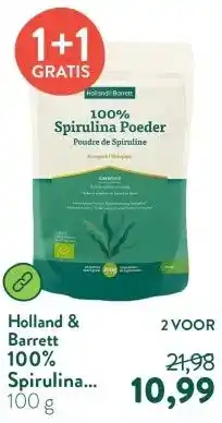 Holland & Barrett 100% Spirulina Poeder Biologisch aanbieding