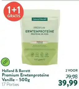 Holland & Barrett Premium Erwtenproteïne Vanille – 500g aanbieding