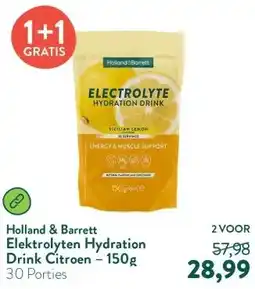 Holland & Barrett Elektrolyten Hydration Drink Citroen – 150g aanbieding
