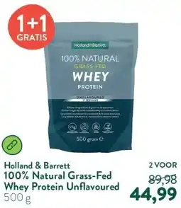 Holland & Barrett 100% Natural Grass-Fed Whey Protein Unflavoured aanbieding
