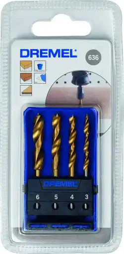 Amazon Dremel 636 titanium houtboren, accessoireset met 4 houtbewerkingsboren voor roterende gereedschappen aanbieding