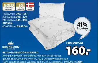 Jysk Beito ganzendons dekbed 41% Korting 140x200 cm aanbieding