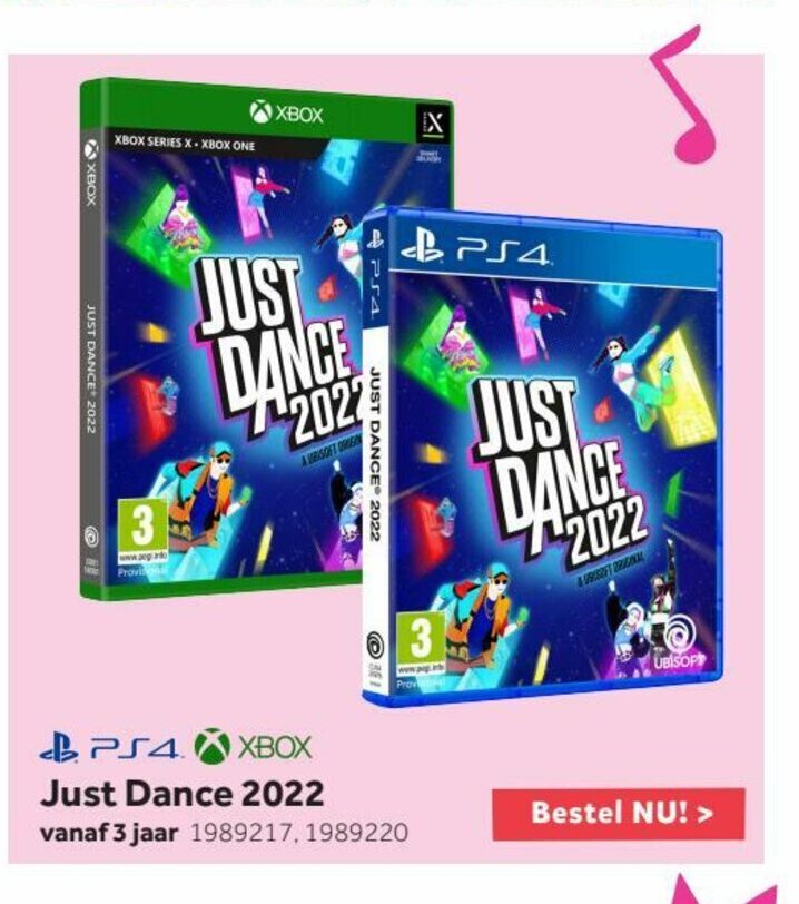 Just Dance 2022 vanaf 3 jaar 1989217, 1989220 aanbieding bij Intertoys