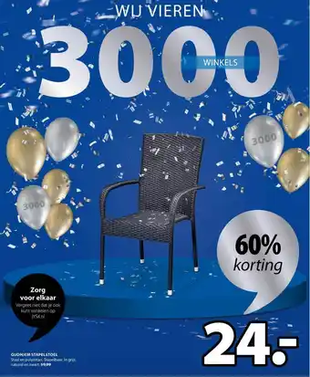 Jysk Gudhjem stapelstoel 60% Korting aanbieding