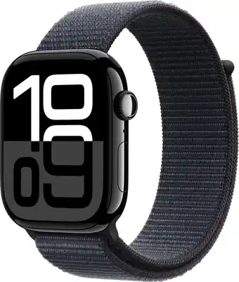 MediaMarkt APPLE Watch Series 10 GPS + Cellular 46mm Ink Sport Loop Smartwatch Jet Black aanbieding