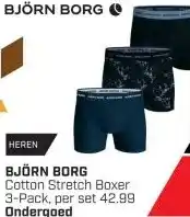 Dekamarkt BJÖRN BORG Cotton Stretch Boxer 3-Pack aanbieding