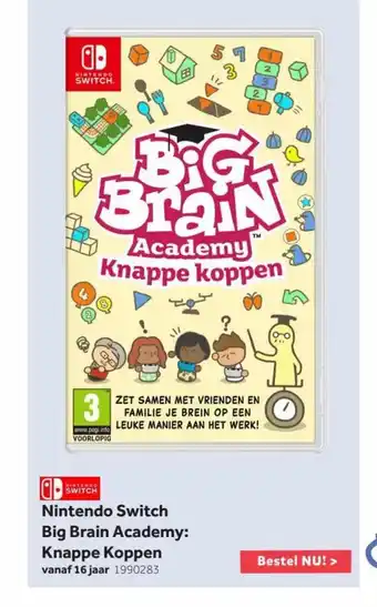 Intertoys Nintendo Switch Big Brain Academy: Knappe Koppen vanaf 16 jaar 1990283 aanbieding