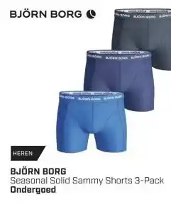 Dekamarkt BJÖRN BORG Seasonal Solid Sammy Shorts 3-Pack Ondergoed aanbieding