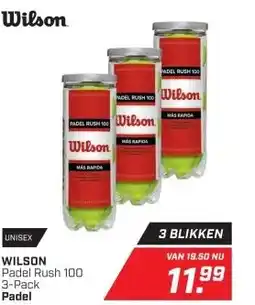 Dekamarkt WILSON Padel Rush 100 3-Pack Padel aanbieding
