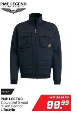 Dekamarkt PME LEGEND Zip Jacket Sweat Mixed Padded Lifestyle aanbieding