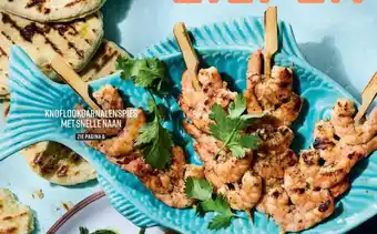 Albert Heijn Knoflookgarnalenspies met snelle naan aanbieding