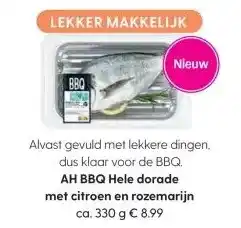 Albert Heijn AH BBQ Hele dorade met citroen en rozemarijn aanbieding
