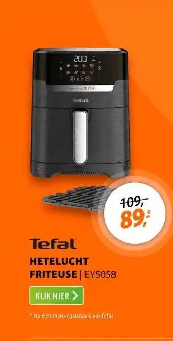 Expert Tefal EY5058 Easy Fry & Grill Precision Zwart aanbieding