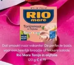 Albert Heijn Rio Mare Tonijn in olijfolie aanbieding