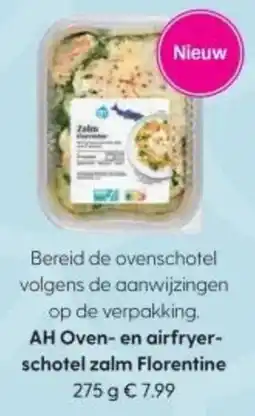 Albert Heijn AH Oven en airfryer schotel zalm Florentine aanbieding