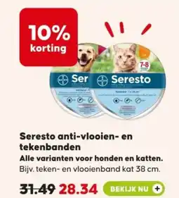 Pets Place Seresto anti vlooien en tekenbanden aanbieding
