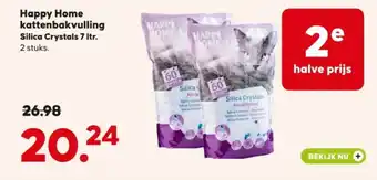 Pets Place Happy Home kattenbakvulling Silica Crystals aanbieding