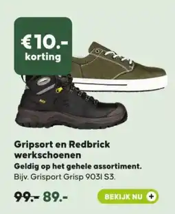 Pets Place Gripsort en Redbrick werkschoenen aanbieding
