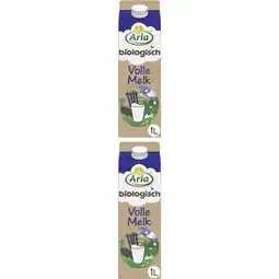 Albert Heijn Arla Biologisch volle melk 1L 2-pack aanbieding