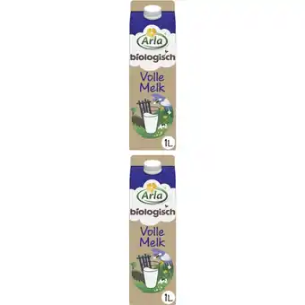 Albert Heijn Arla Biologisch volle melk 1L 2-pack aanbieding