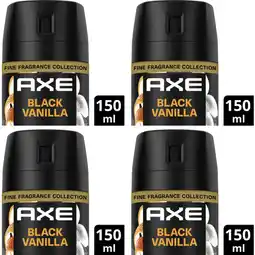 Albert Heijn Axe Black vanilla 4-pack aanbieding
