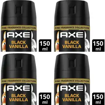 Albert Heijn Axe Black vanilla 4-pack aanbieding