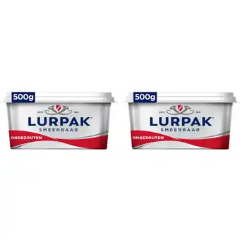 Albert Heijn Lurpak Smeerbaar ongezouten 500g 2-pack aanbieding