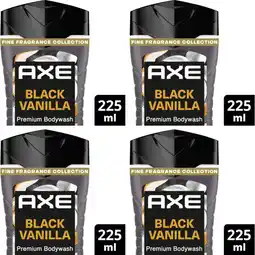 Albert Heijn Axe Black vanilla showergel 4-pack aanbieding