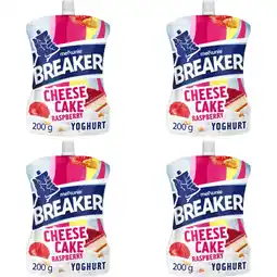 Albert Heijn Melkunie cheesecake framboos yoghurt 4-pack aanbieding