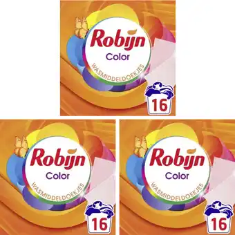 Albert Heijn Robijn Wasmiddeldoekjes color 3-pack aanbieding