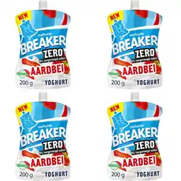 Albert Heijn Melkunie Breaker zero aardbei yoghurt 4-pack aanbieding