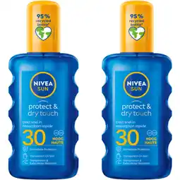 Albert Heijn Nivea Sun Protect & dry touch spray spf30 2-pack aanbieding