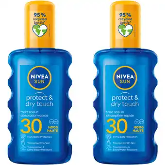 Albert Heijn Nivea Sun Protect & dry touch spray spf30 2-pack aanbieding