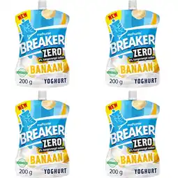 Albert Heijn Melkunie Breaker zero banaan yoghurt 4-pack aanbieding