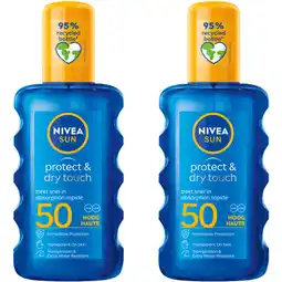 Albert Heijn Nivea Sun Protect & dry touch spray spf50 2-pack aanbieding