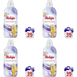 Albert Heijn Robijn Puur & Zacht Wasverzachter 4-pack aanbieding