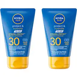 Albert Heijn Nivea Sun Protect & hydrate to go spf30 2-pack aanbieding
