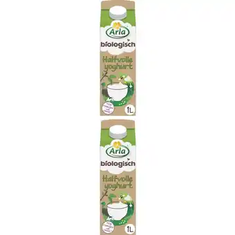 Albert Heijn Arla Biologisch halfvolle yoghurt 2-pack aanbieding