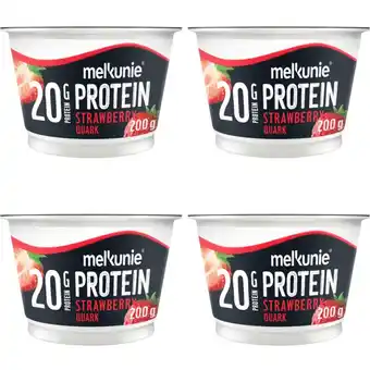 Albert Heijn Melkunie Protein aardbei kwark 4-pack aanbieding