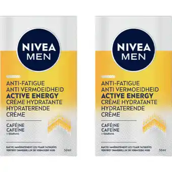 Albert Heijn Nivea men active energy gezichtscreme 2-pack aanbieding