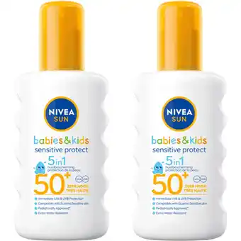 Albert Heijn Nivea Sun Babies&kids 5in1 spray spf50+ 2-pack aanbieding